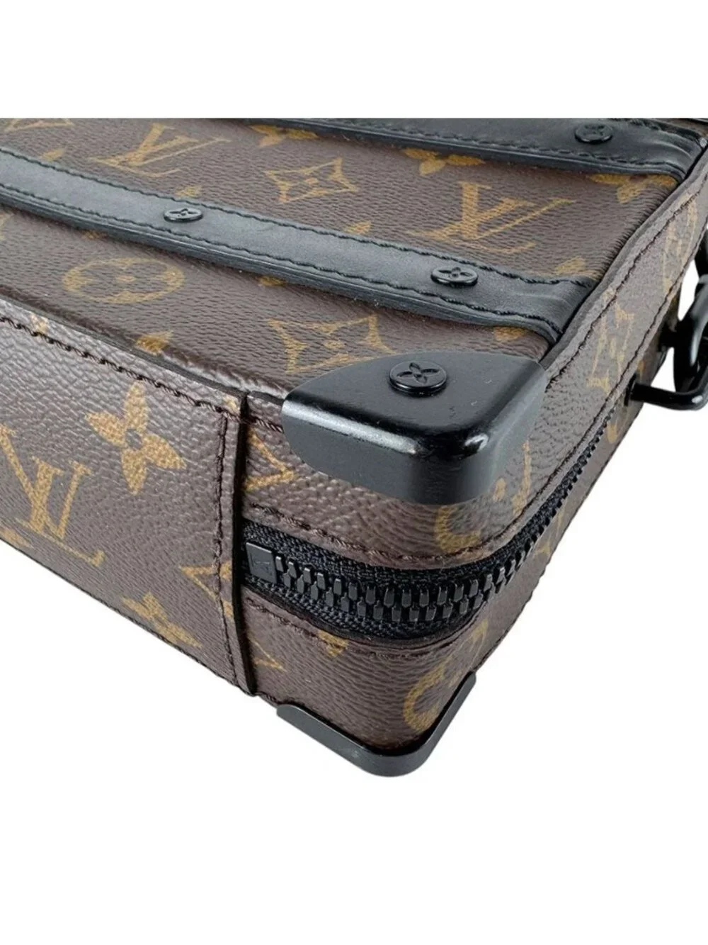 Louis Vuitton Shoulder Bag Monogram Macassar Handle Soft Trunk